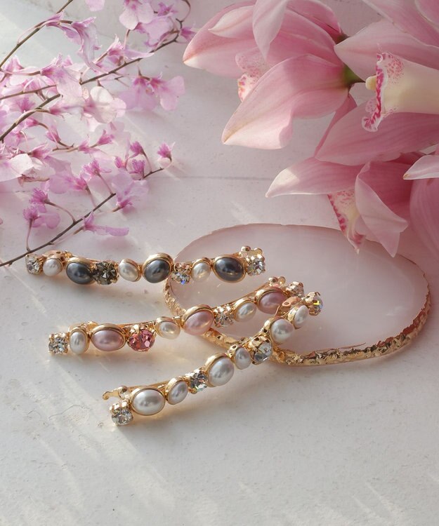 Tiaclasse ストーン＋パール　ワンロウバレッタ ブルー