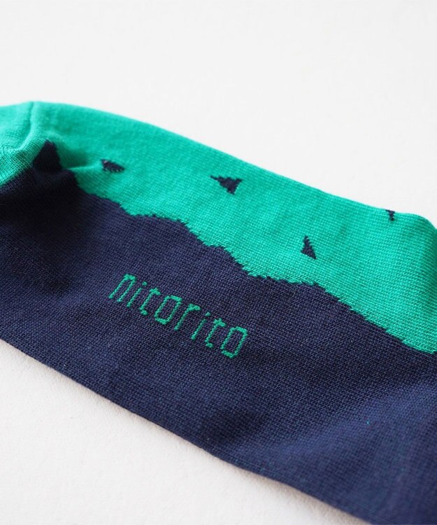 nitorito 【UNISEX】米沢オリジナル柄 mountain&moon 靴下 navy