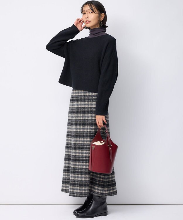 23区 L 【一部店舗限定/洗える】レイヤードニットツイン ワンピース ブラック系