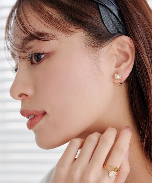 Tiaclasse 【5TYPEアソートデザイン・金属アレルギー対応】パールイヤリング・ピアス イヤリング：ゴールドA