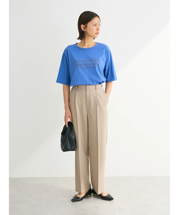 Green Parks きれいシルエットパンツ（ワイドストレート） Beige