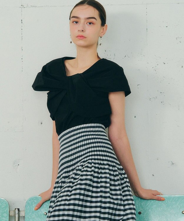 YECCA VECCA リボンデザインブラウス Black