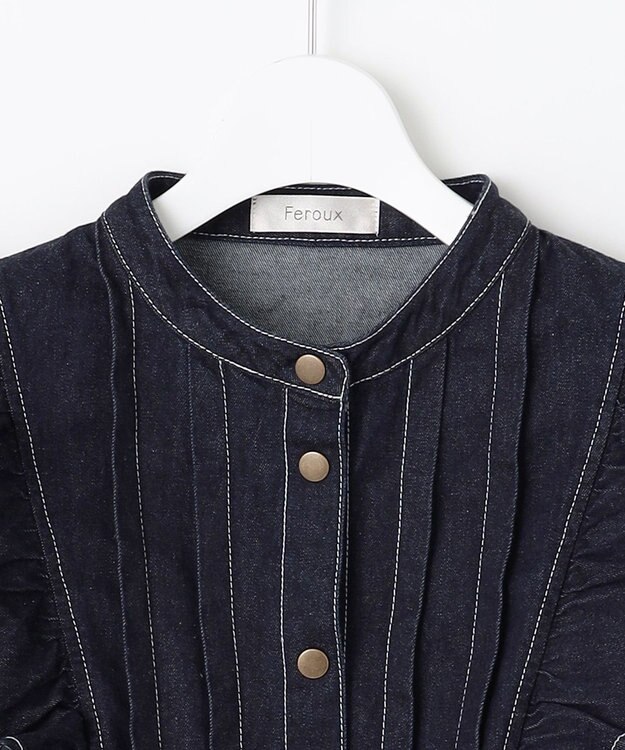 Feroux デニムミディ ワンピース ネイビー系