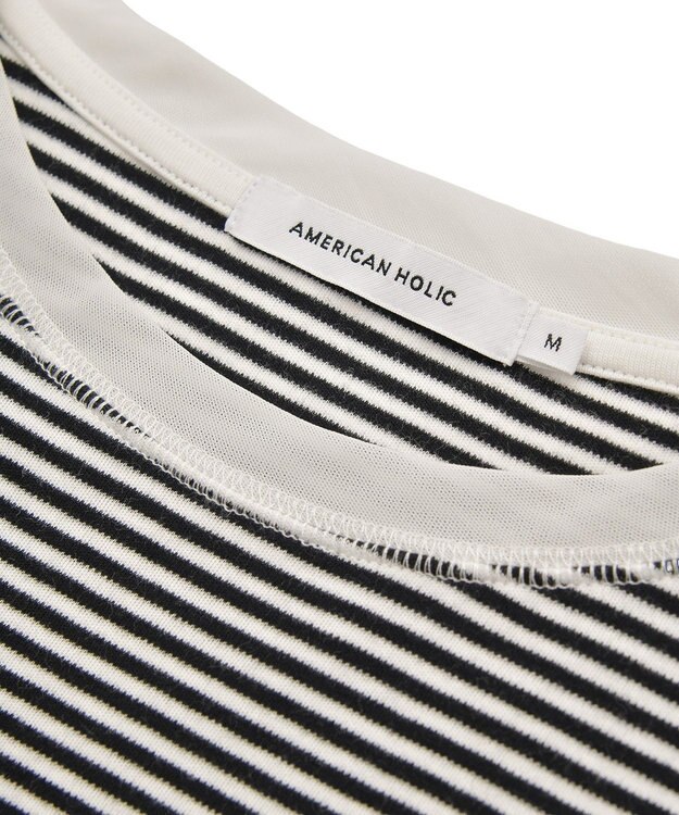 AMERICAN HOLIC 袖チュールレイヤードプルオーバー Border