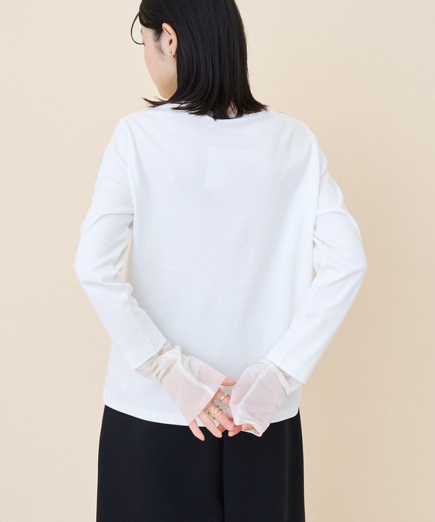 AMERICAN HOLIC 袖チュールレイヤードプルオーバー Off White