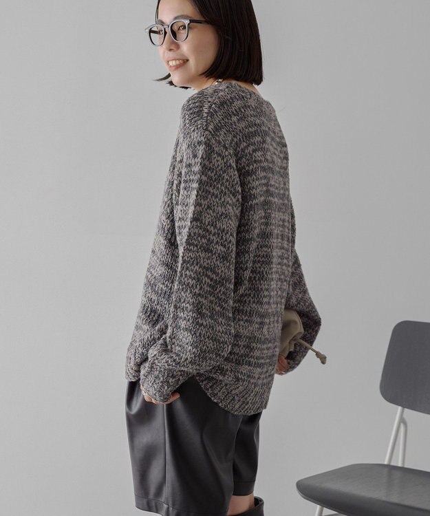 AMERICAN HOLIC メランジルーズニットプルオーバー Charcoal Gray