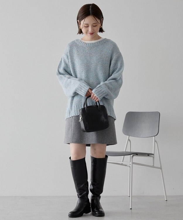 AMERICAN HOLIC メランジルーズニットプルオーバー Blue