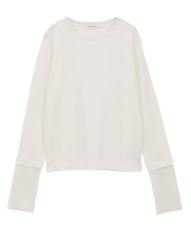 AMERICAN HOLIC 袖チュールレイヤードプルオーバー Off White