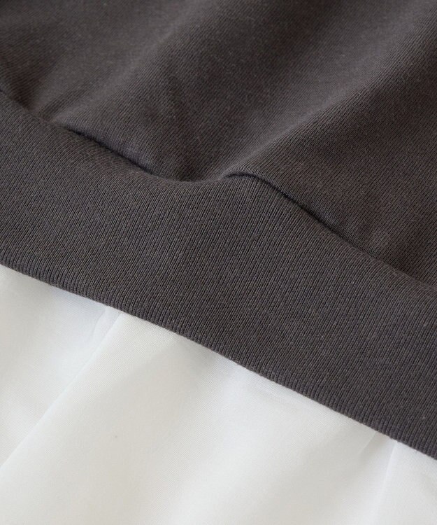 Green Parks 裾フリルドッキング５分袖プルオーバー Red