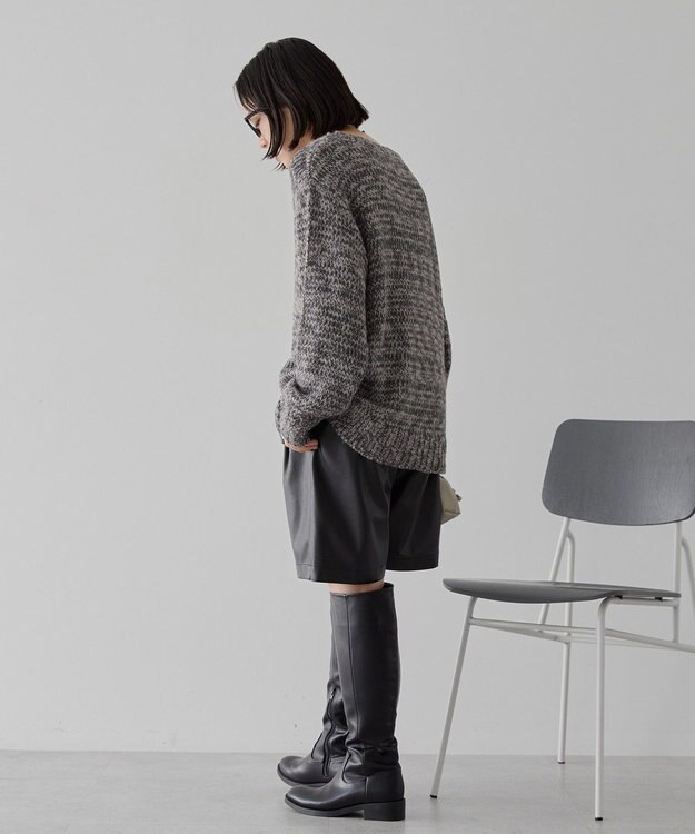 AMERICAN HOLIC メランジルーズニットプルオーバー Charcoal Gray