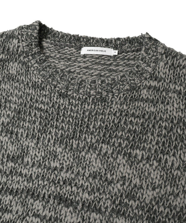 AMERICAN HOLIC メランジルーズニットプルオーバー Charcoal Gray