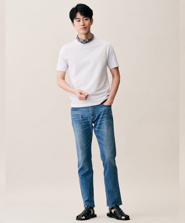 JOSEPH ABBOUD 【オーガニックコットン使用・日本製・26SS新色】JOEコットンサッカークルーネック Tシャツ ホワイト系