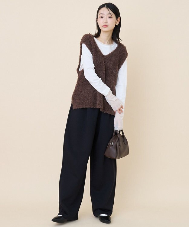 AMERICAN HOLIC 袖チュールレイヤードプルオーバー Off White