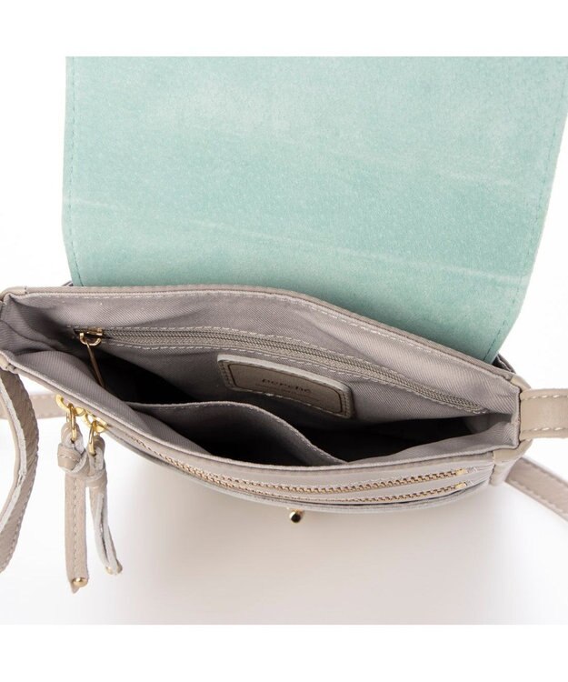 UNBILLION ペルケ perche / 7ポケットレザーポシェット グレー