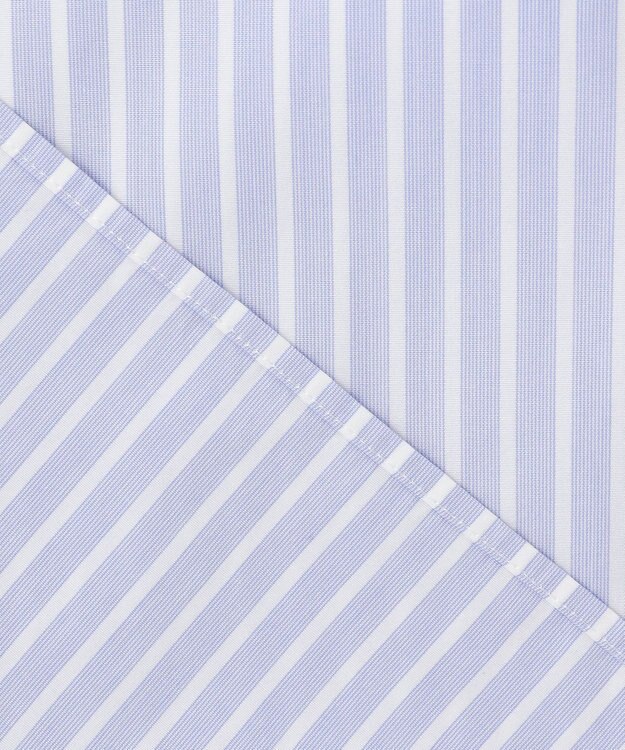 23区 S 【洗える】CANCLINI バンドカラー シャツ サックスブルーストライプ