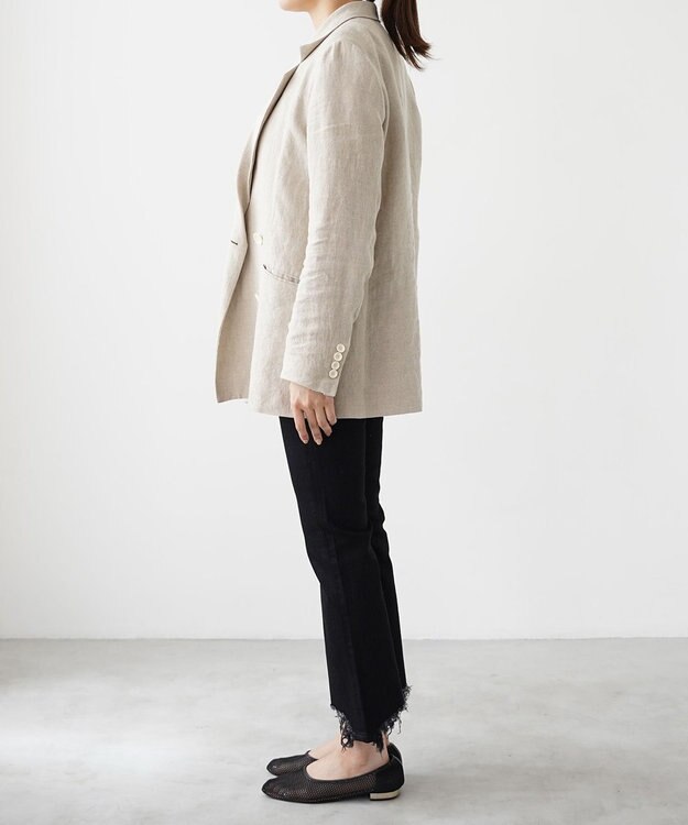 woadblue ＜坪田あさみさんコラボ/ストレッチ＞ブーティフレアデニムパンツ ブラック BLACK