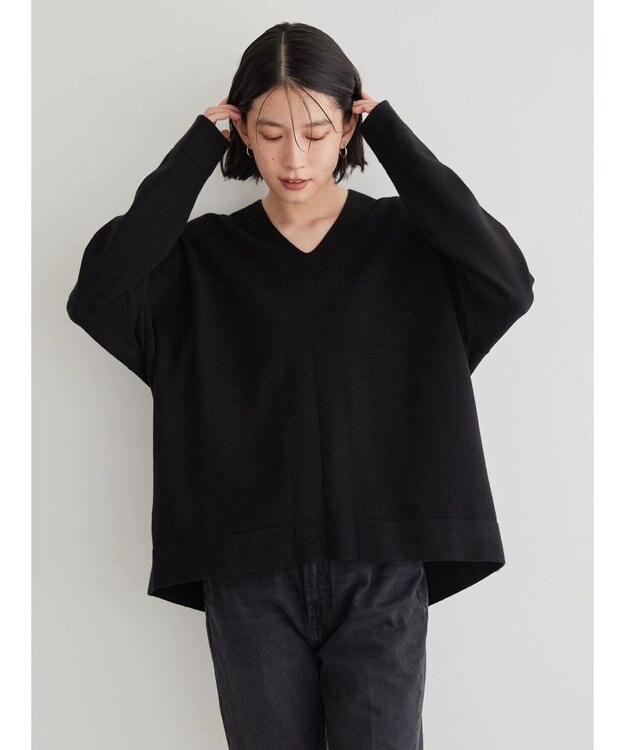 AMERICAN HOLIC バイパチＶネックニットプルオーバー Black