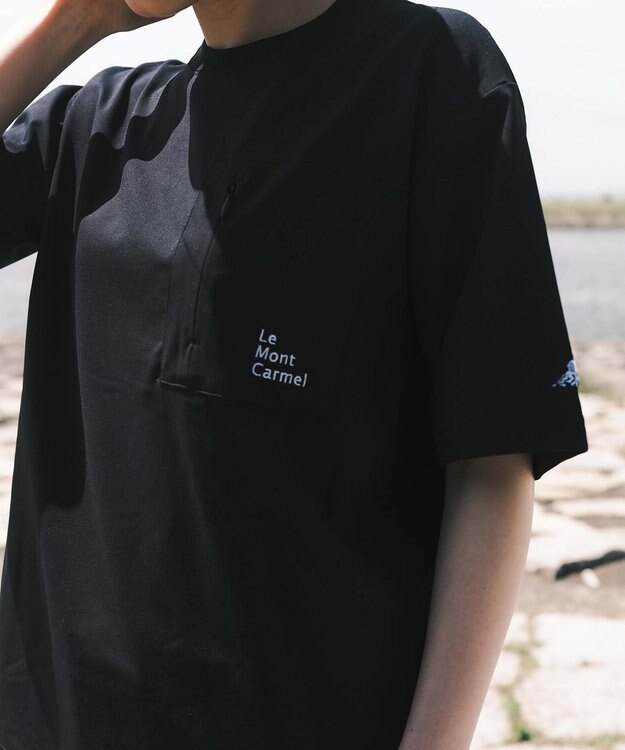 SHARE PARK LADIES 【UVカット・吸水速乾・ストレッチ・軽量 】バックプリントポケットTシャツ（S・Mサイズ） ブラック系