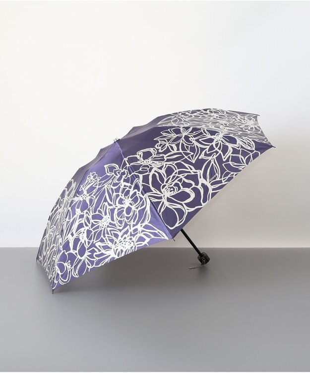 AURORA PINKY & DIANNE（ピンキー＆ダイアン） 花柄ミニ傘（折りたたみ傘） ネイビー