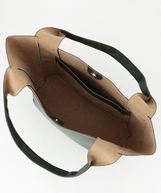 LA BAGAGERIE コンビカラー　ライトウェイトトート グリーン