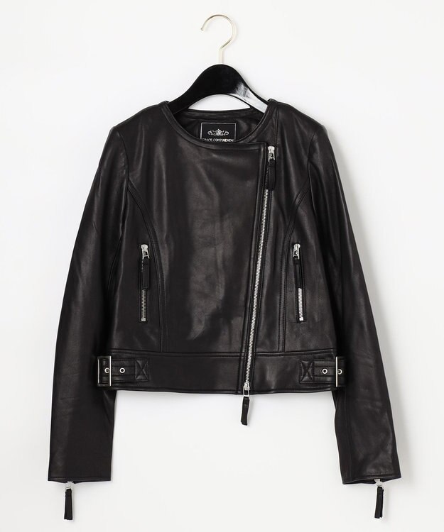 GRACE CONTINENTAL レースアップライダースジャケット ブラック