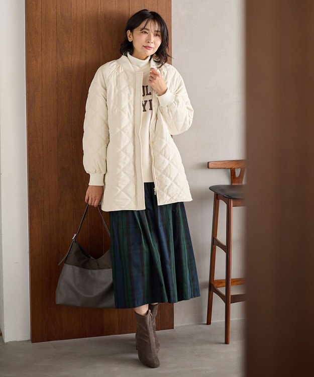 ANY 【洗濯機可/撥水】ダイヤキルトブルゾン エクリュ