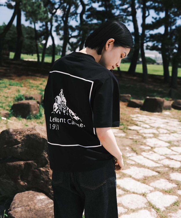 SHARE PARK LADIES 【UVカット・吸水速乾・ストレッチ・軽量 】バックプリントポケットTシャツ（S・Mサイズ） ブラック系