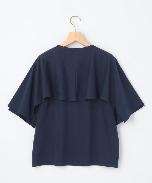 組曲 【洗える】ブラウスライクジャージーポンチョライク カットソー ネイビー系