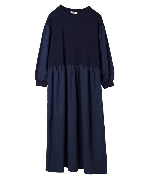 earth music&ecology ドッキングギャザーワンピース Navy