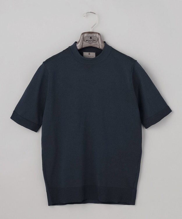 GOTAIRIKU 綿とポリのいいとこどり【洗濯機可】テーラード DRESS BIZ ニットTシャツ ネイビー系