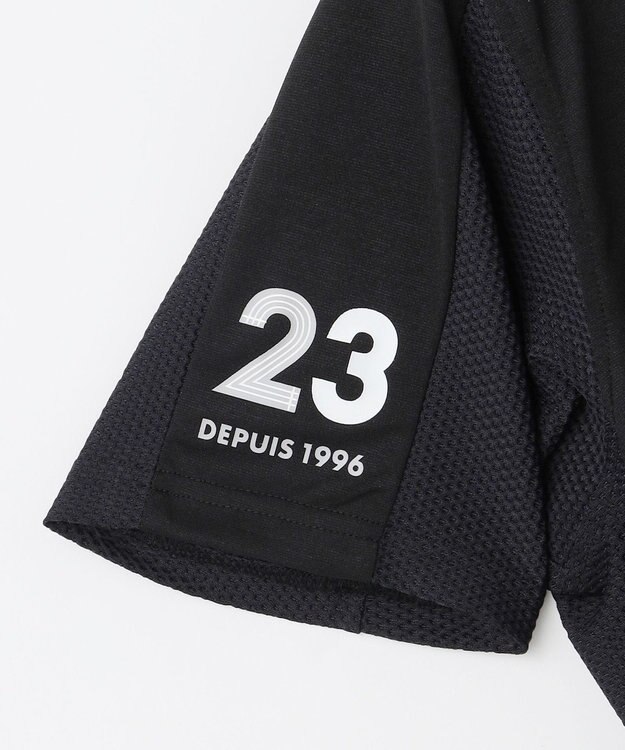 23区GOLF 【MEN】【キングサイズ/吸水速乾/UVカット】ポンチコンビポロシャツ ブラック系