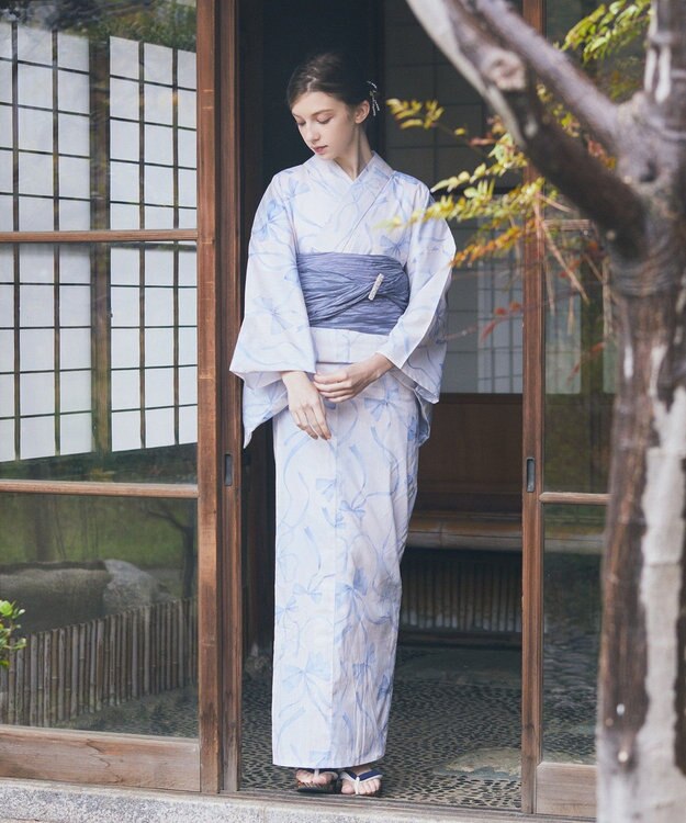 Maison de FLEUR リボン浴衣 Blue