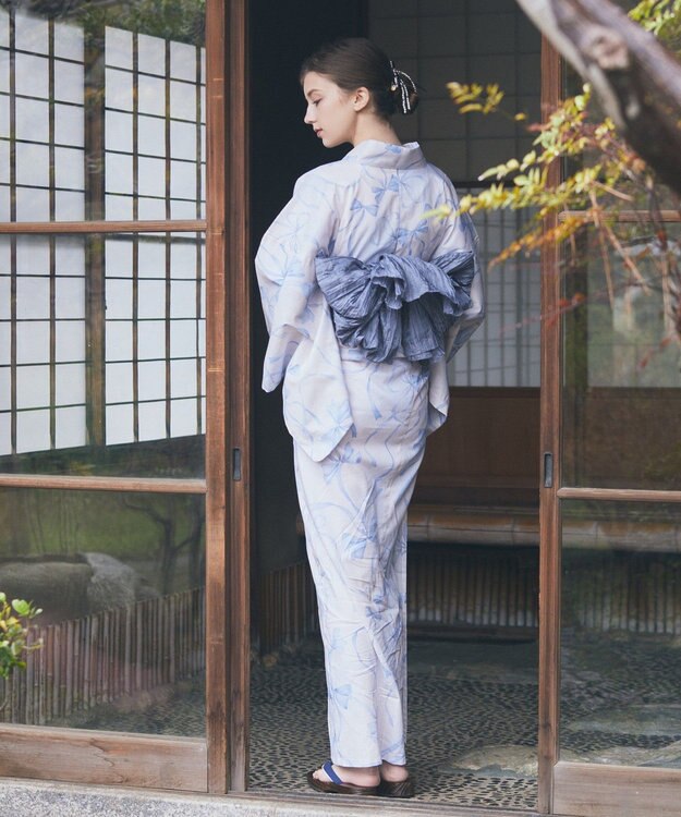 Maison de FLEUR リボン浴衣 Blue