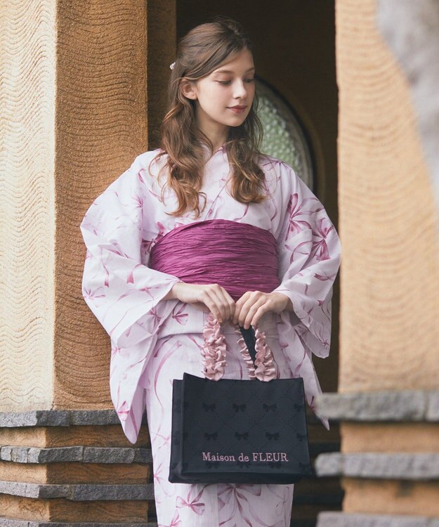 Maison de FLEUR リボン浴衣 Pink