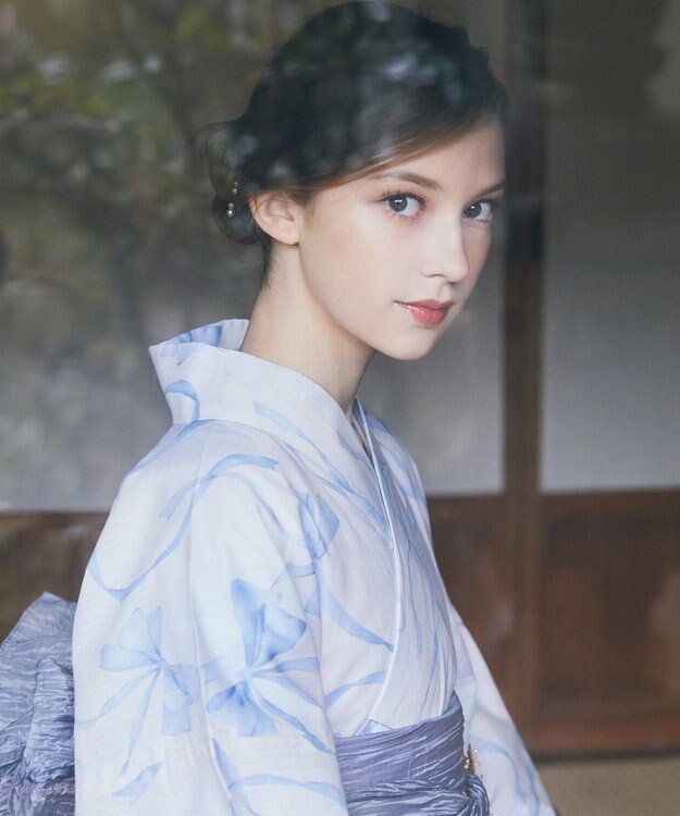 Maison de FLEUR リボン浴衣 Blue