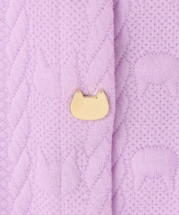 ANY KIDS ふくれジャガードカーディガン ラベンダー