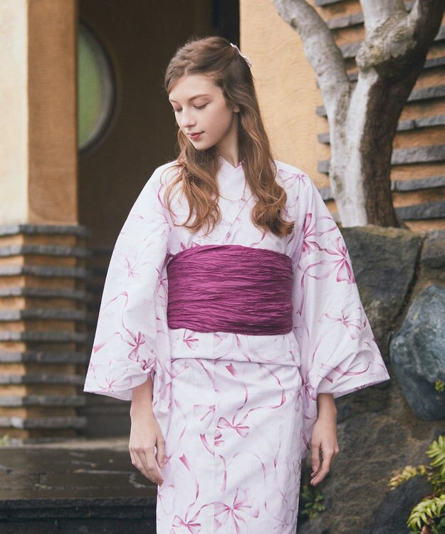 Maison de FLEUR リボン浴衣 Pink