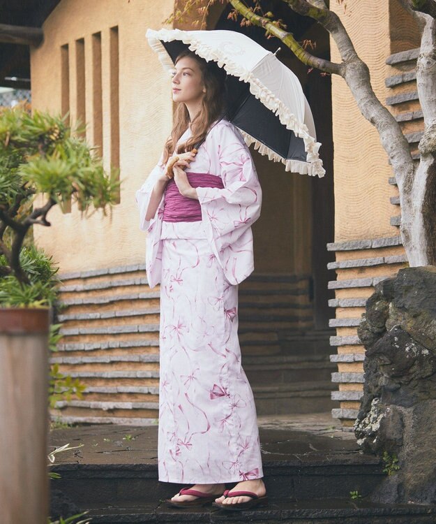 Maison de FLEUR リボン浴衣 Pink