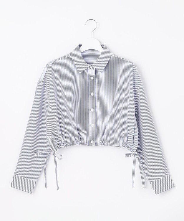 Feroux 【洗える】ショート丈ドロスト シャツ ホワイト系1