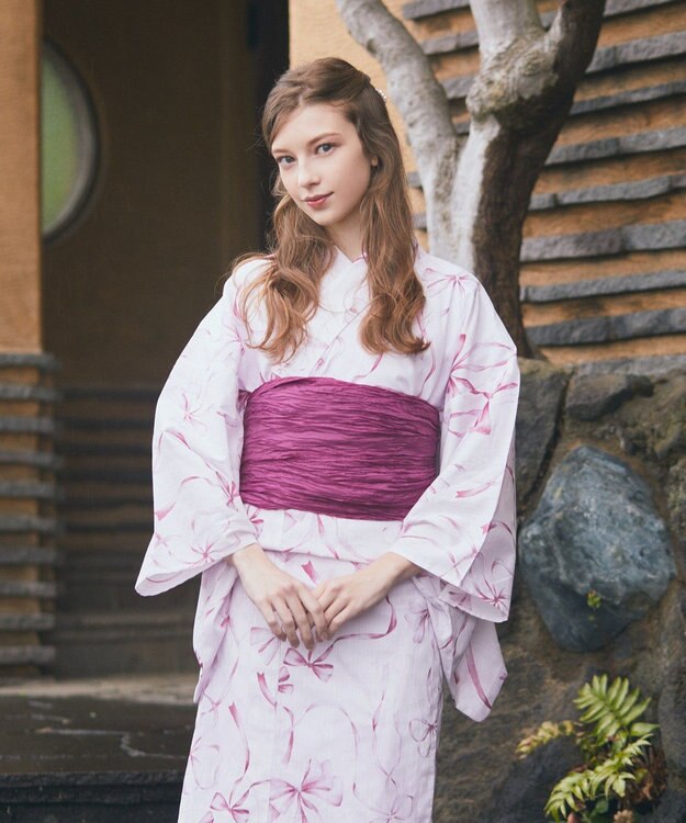 Maison de FLEUR リボン浴衣 Pink