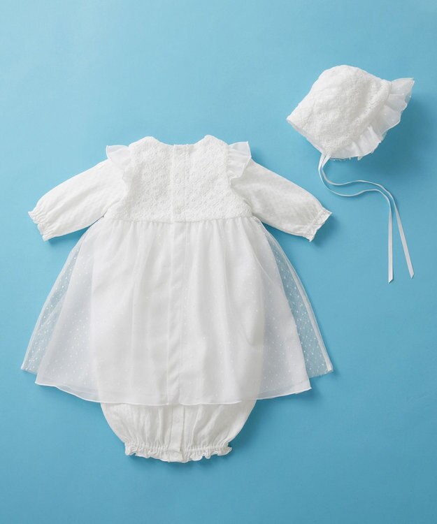 MIKI HOUSE HOT BISCUITS 【ミキハウス】【50-60cm】セレモニードレスセット【通年向け】 白