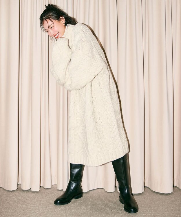 Pointer 本革ベーシック 裏起毛 ロングブーツ ブラック