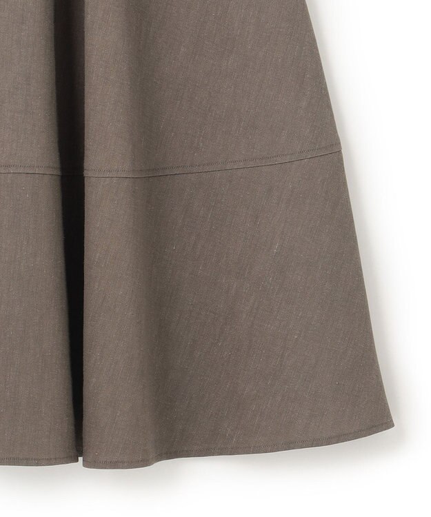 23区 【セットアップ対応】リネンレーヨンストレッチ フレア スカート ダークブラウン系