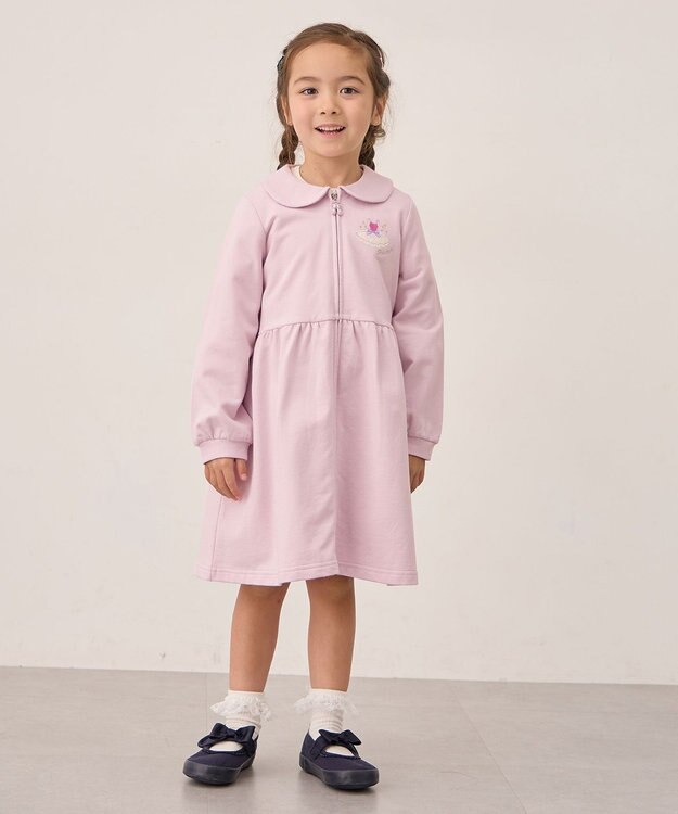 ANY KIDS ジップアップワンピース ラベンダー