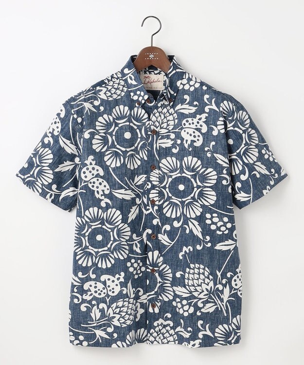 JOSEPH ABBOUD 【老舗アロハシャツブランドとコラボ・限定色あり】カハラアロハ シャツ ダルブルー系7
