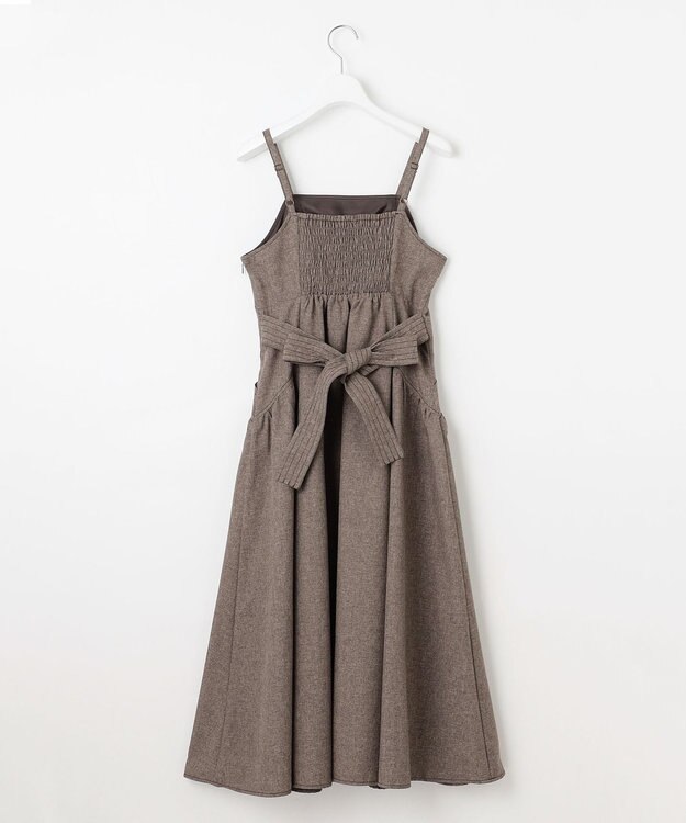 Feroux バッグリボン ジャンパースカート ダークブラウン系