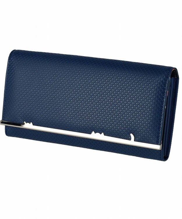 tsumori chisato CARRY クロスエンボス 長財布 ネイビー
