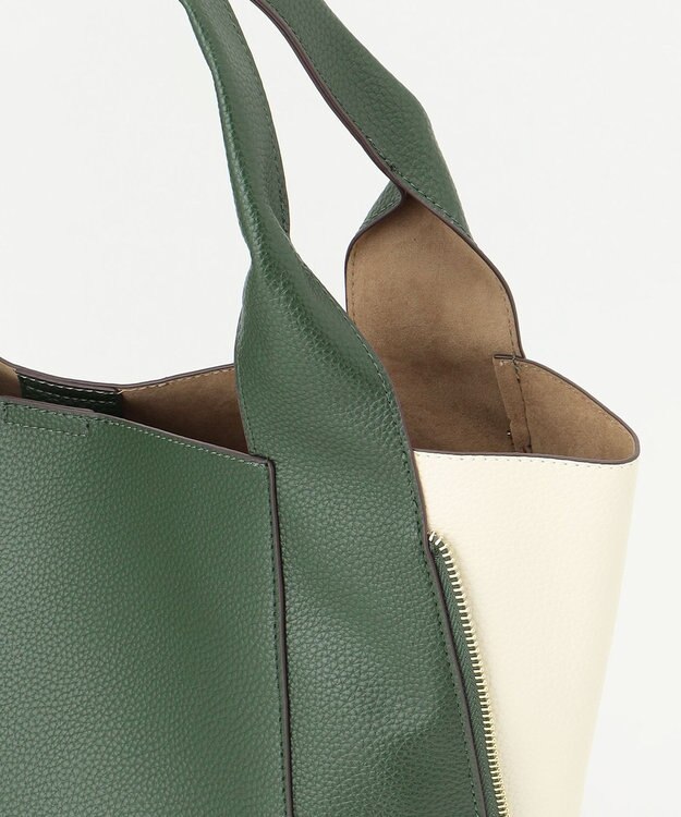 LA BAGAGERIE コンビカラー　ライトウェイトトート グリーン