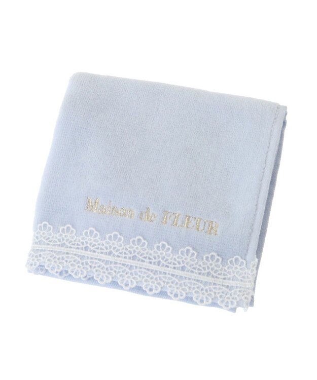 Maison de FLEUR アンダーレースタオルハンカチ Blue