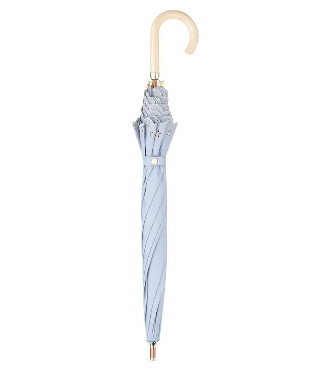 MOONBAT DAKS 晴雨兼用日傘 長傘 ドット ジャカード ボーラ刺繍 ペールスカイ